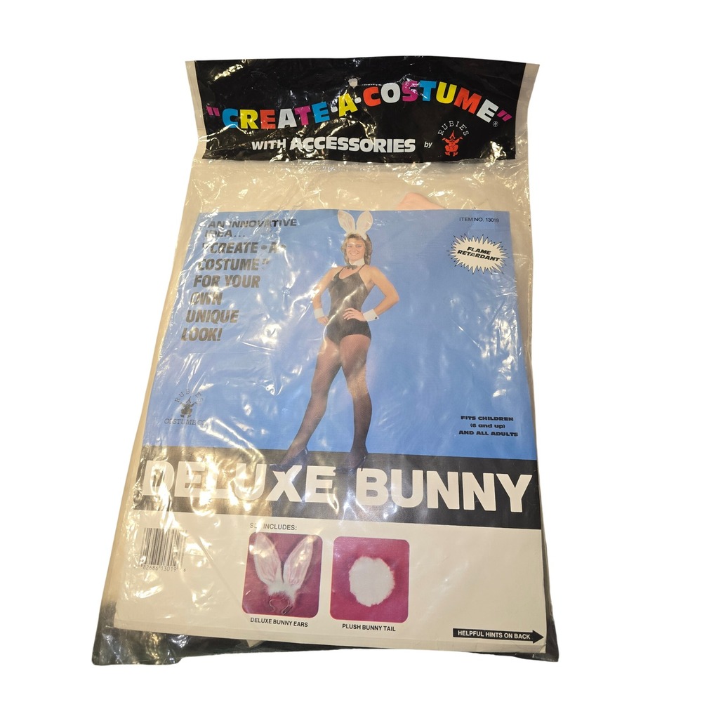 Rubies Deluxe Bunny Costume Accessory Set Ears Tail Collar Bow Tie 13019 Vintage